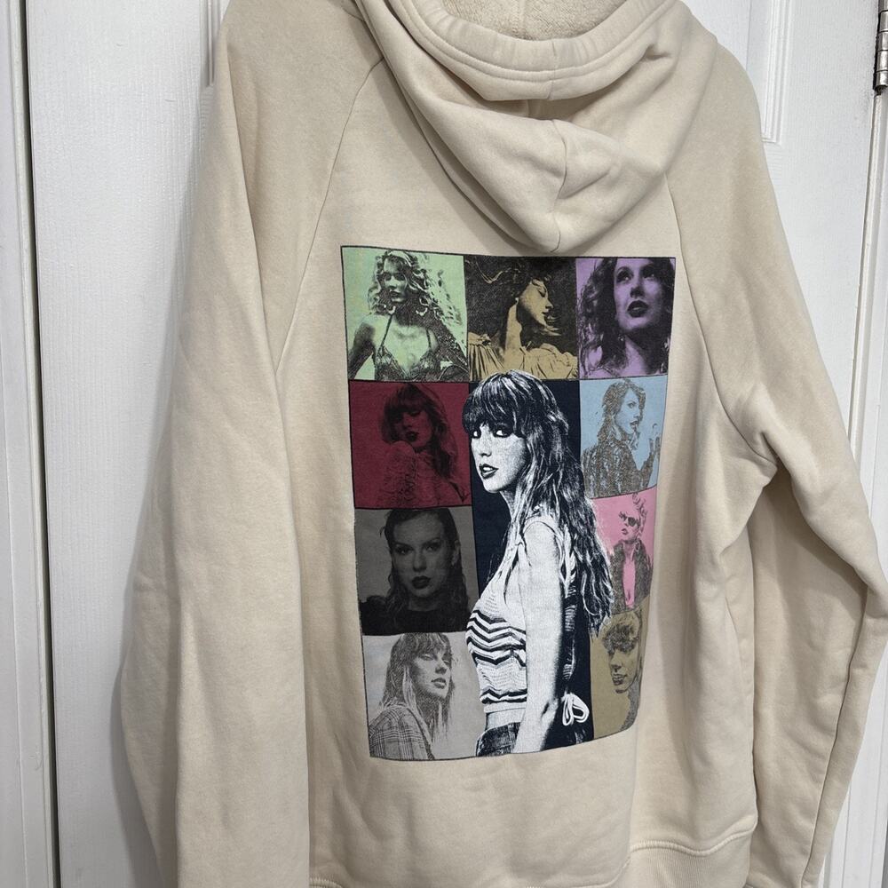 Taylor Swift The Eras Tour Hoodie Cream W/ Colored Taylor Size Large Sweatshirt - Picture 11 of 11